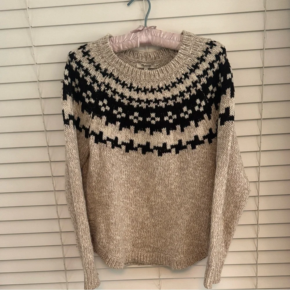 Madewell Driftweave Fair Isle Sweater Alpaca Wool Blend - Picture 3 of 4